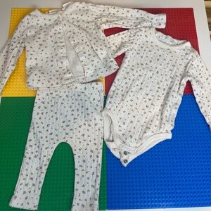 Zara Cream Floral Baby Top with Pink and Yellow Accents